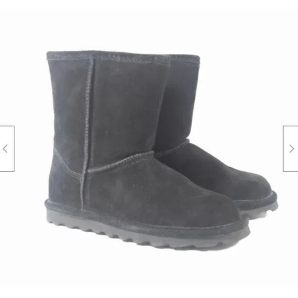 Bearpaw Elle Youth Black Suede Wool Blend Lining Pull On Calf Boot Sz 4 - Picture 3 of 5